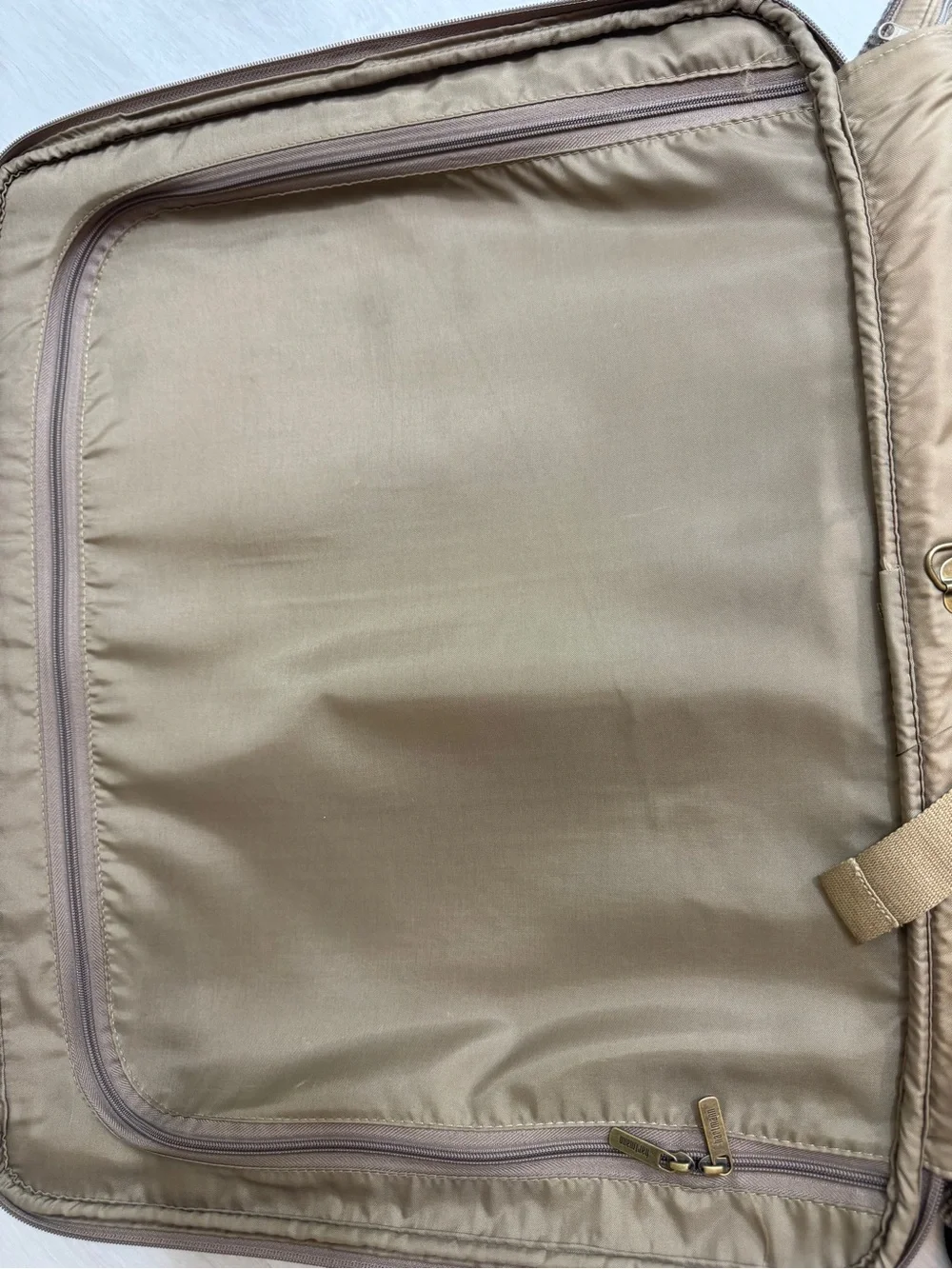 Hartmann Olive Tweed Rolling Carry-On with Tan Leather Trim